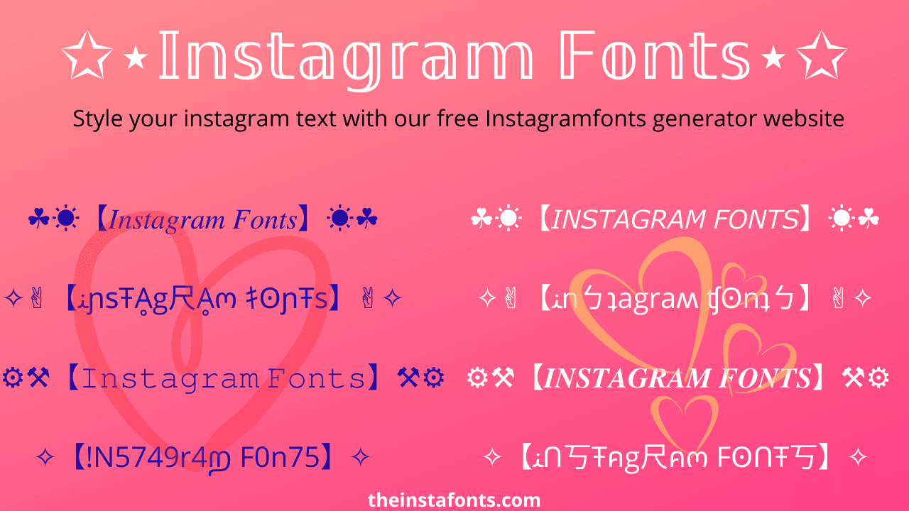 Heart Instagram fonts